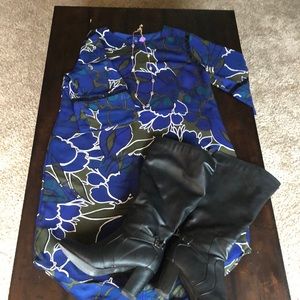 Fun blue dress for fall and the holidays